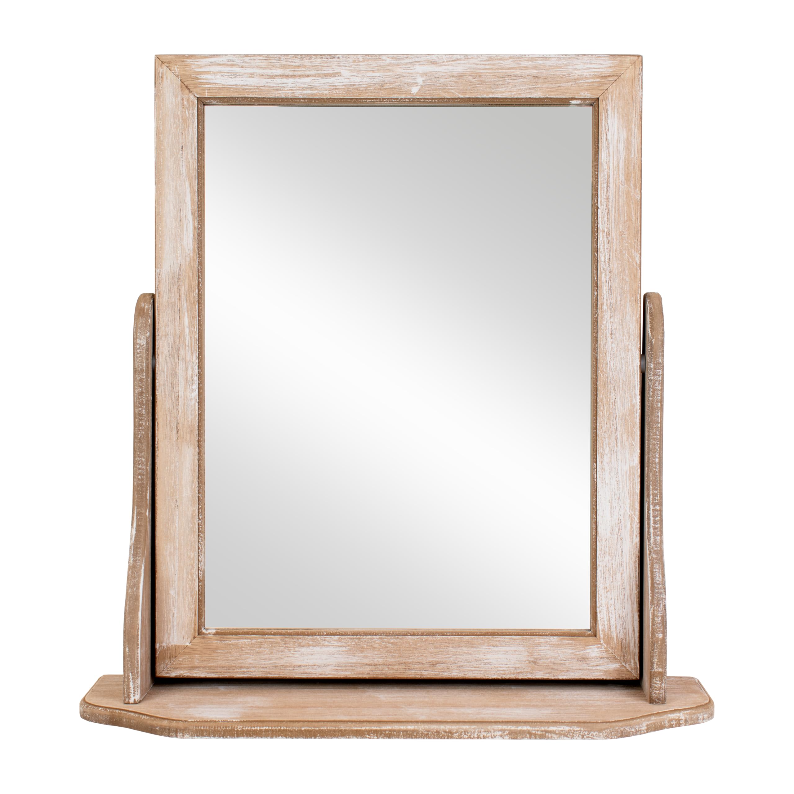 Innova Editions Bella Dressing Table Mirror - Driftwood - 46x47cm - Wooden Tabletop Mirror