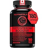 Nutratology Testosterone Booster for Men | Canadian-Made | Tribulus Terrestris, Tongkat Ali, Maca, Horny Goat Weed, Ginseng, 