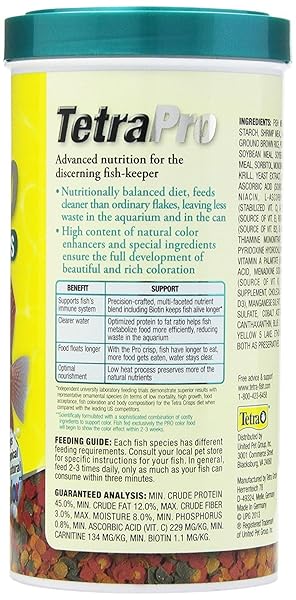 TETRAPRO TROPICAL COLOR CRISPS, FISH FOOD WITH NATURAL COLOR ENHANCERS, TROPICAL FISH FOOD, 7.41 OUNCES