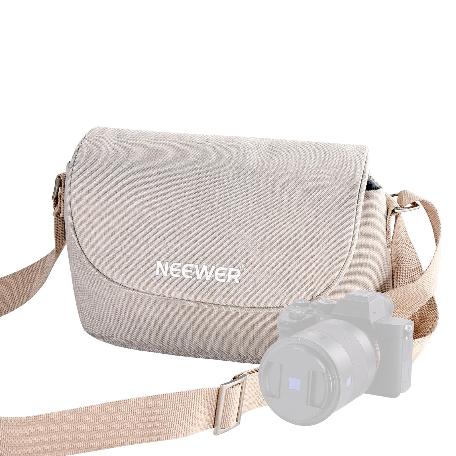 NEEWER Camera Shoulder Bag, Waterproof Travel Camera Case, Lightweight and Compact for Photographers, Compatible with Sony Canon Nikon DSLR Lenses and Small Camera Accessories, PB25