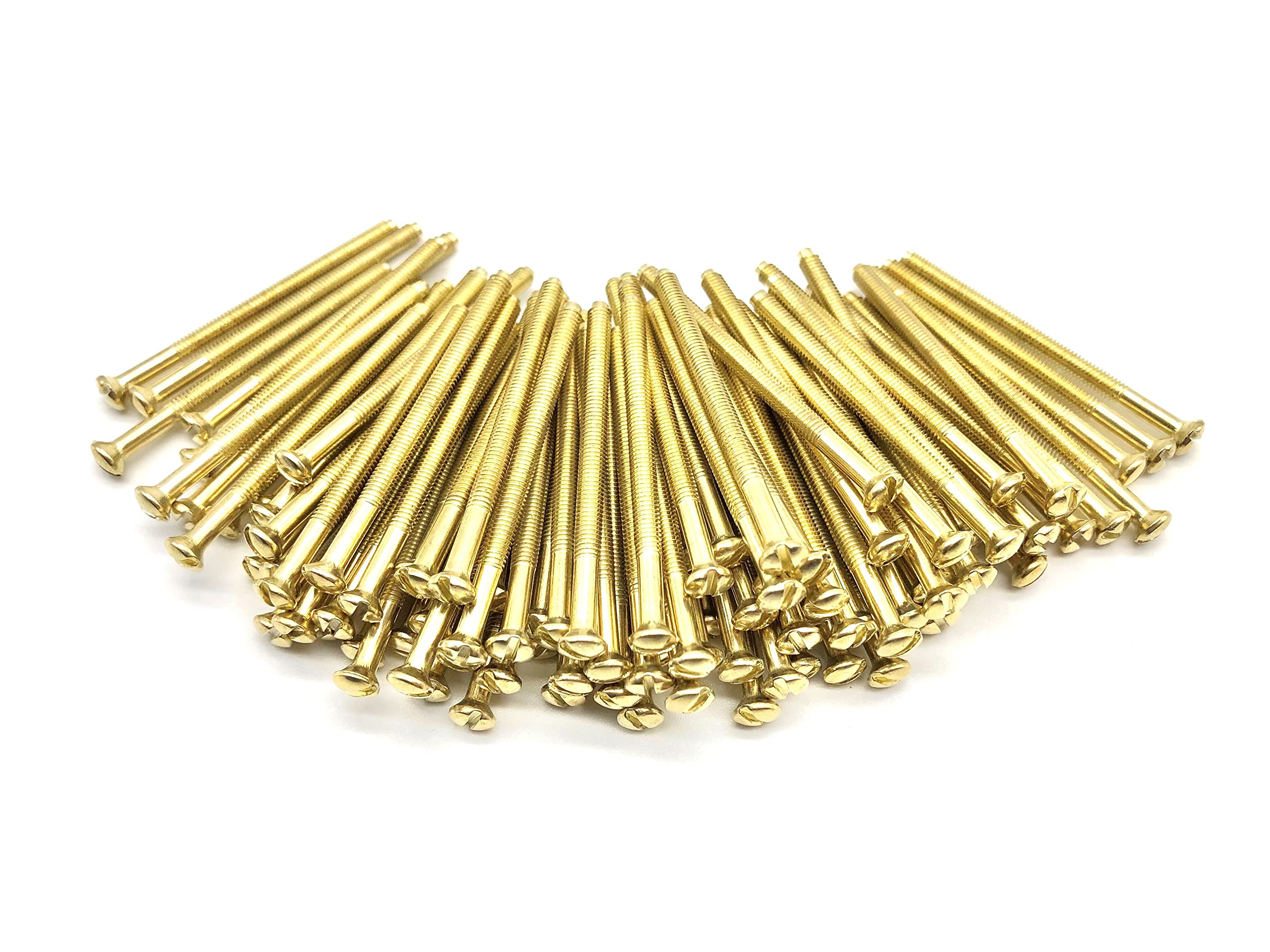M3.5 Brass/Gold Electrical Socket Screws, 50mm, For Switches, Light Switch, Plug Sockets, 3.5mm x 50mm, (100)