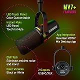 Shure MV7+ Podcast Microphone with USB-C XLR Outputs LED Touch Panel view 3