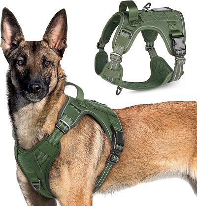 rabbitgoo Large Dog Harness No Pull Molle Panel Reflective Adjustable Vest