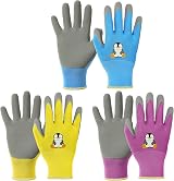 OSDUE 3 Pairs Kids Gardening Gloves with Soft PVC Dots Size 5-7 Years view 9