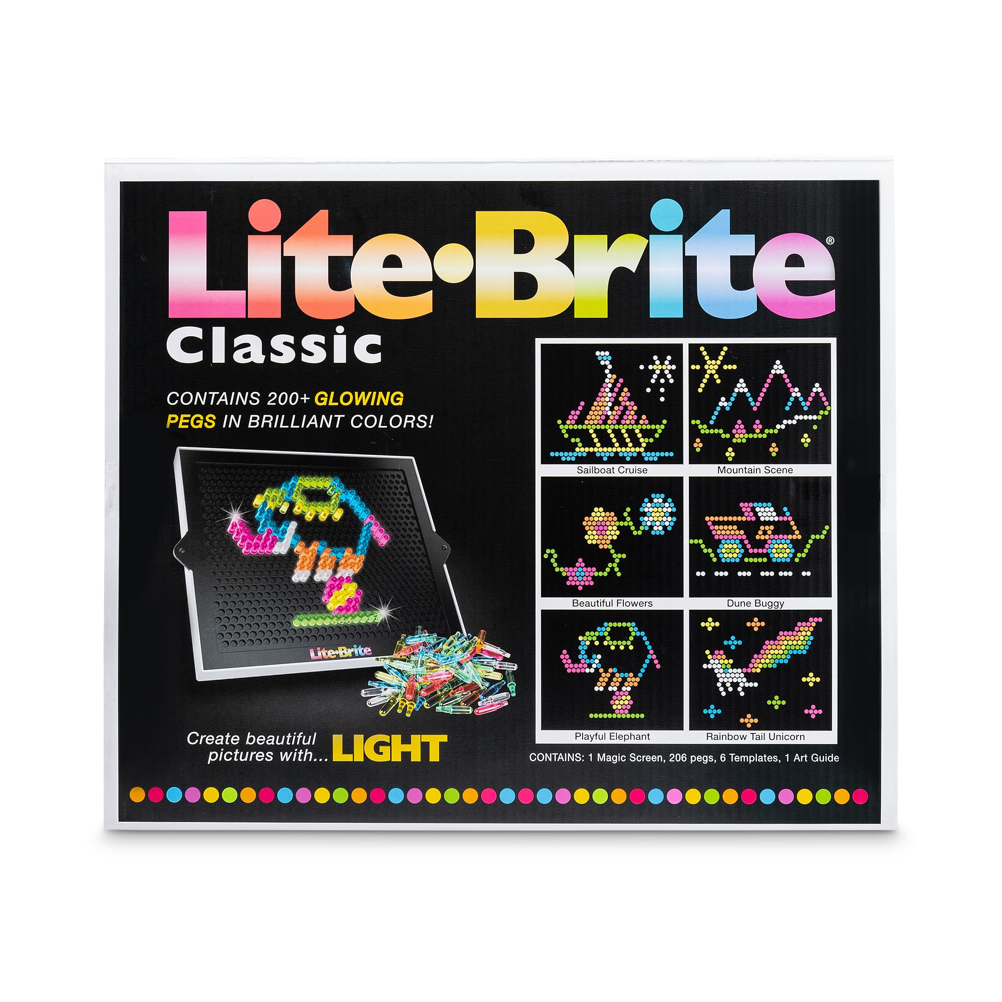 Lite Brite Classic, Favorite Retro Toy - Create Art with Light, STEM, Educational Learning, Holiday, Birthday, Gift, Boys, Kid, Toddler, Girls Age 4+