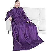PAVILIA Wearable Blanket with Sleeves for Adult Women Men, Cozy Fleece Warm Wrap Throw with Arms, Gifts for Christmas, Wife