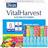 24 Sticks Electrolytes Powder Packets 7 Flavors Sugar Free Hydration Packets Liquid Daily IV Drink Mix, Low Sodium, Lemon Lime, Watermelon, Strawberry, Grape, Grapefruit, Lemon Cucumber, Mint