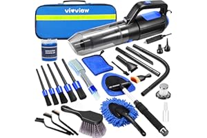 Vioview 25pcs Car Cleaning Kit,Car Interior Detailing Kit with High Power Handheld Vacuum Cleaner,Windshield Cleaner,Detailing Brush Set,Cleaning Gel,Professional Auto cleaning supplies for Men,Women