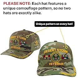 JM Warriors Desert Storm Veteran Hat for Men Camo