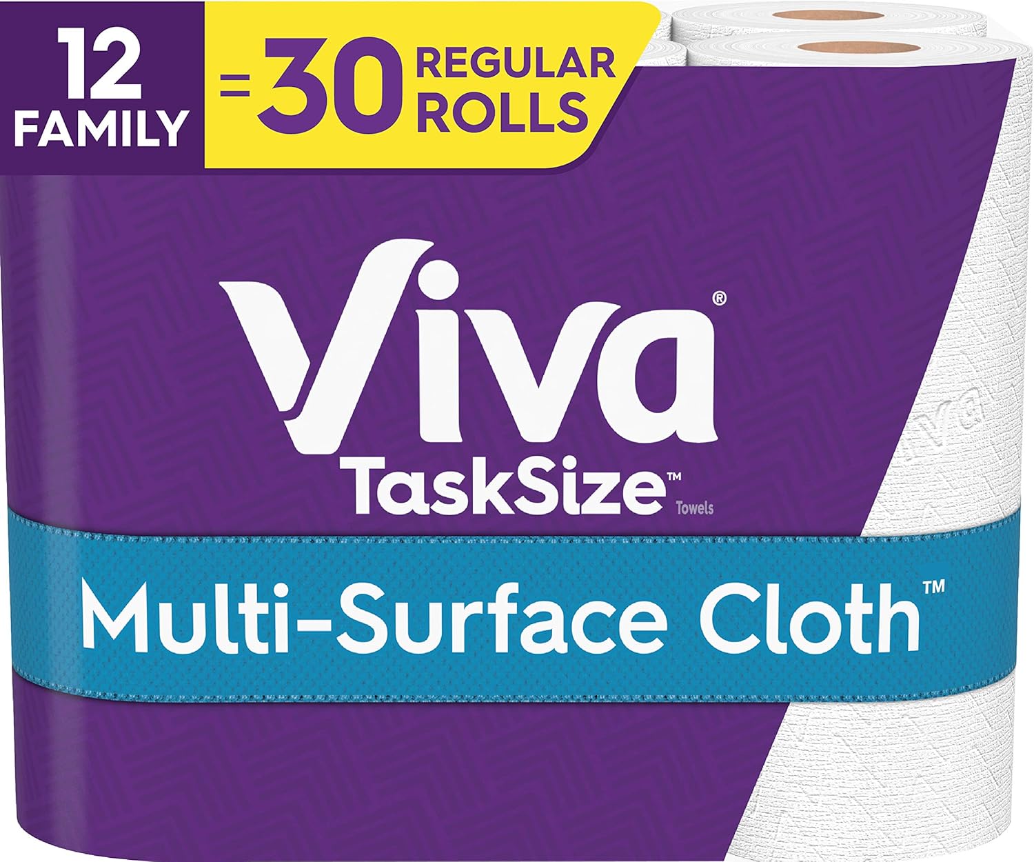Viva Multi-Surface Cloth TaskSize Kitchen Paper Towels, White, 2 Packs of 6 Family Rolls (12 Family Rolls = 30 Regular Rolls): Health & Personal Care