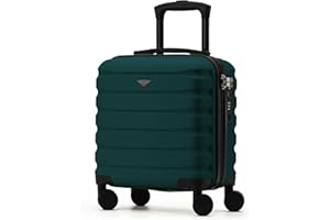 Flight Knight Carry On Suitcase 16.25x13.5x8 Hardside TSA Lock & USB Port Lightweight Luggage Silent Double Spinner Wheels Maximum Underseat Carry-On Bag For Virgin & South West Approved Airlines