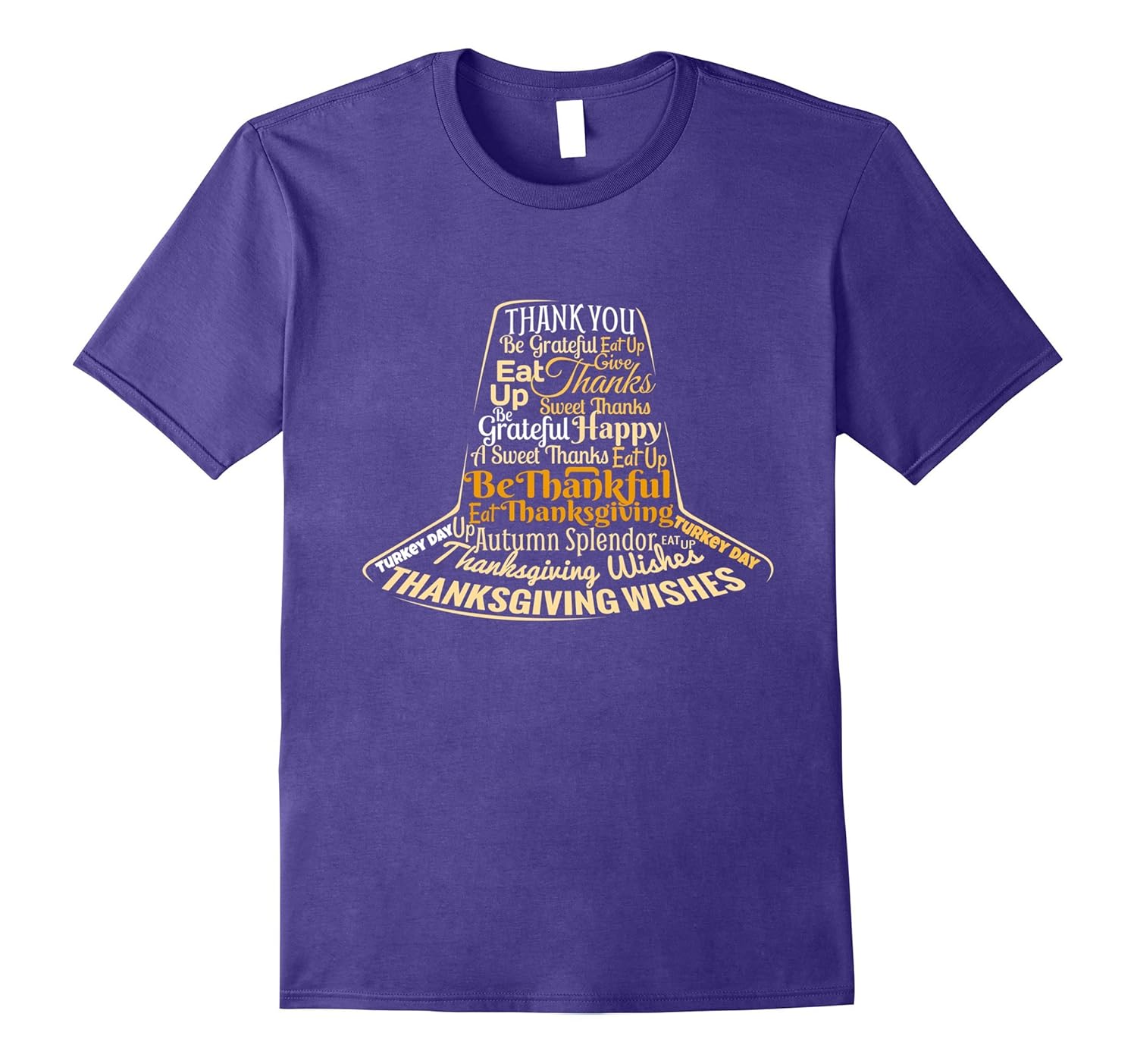 Thanksgiving Pilgrim Hat Thankful Words Shirt-ANZ