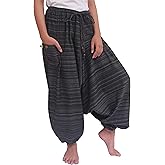 ChiangmaiThaiShop 100% Cotton Baggy Boho Aladin Yoga Harem Pants