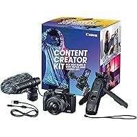 Canon EOS M50 Mark II Content Creator Kit, Mirrorless 4K Vlogging Camera Kit Includes EF-M 15-45mm Lens, Tripod Grip…