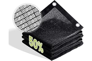 VOXBIN 50% Patio Shade Cloth 4×6 FT with Grommets, Outdoor Sun Shade Fabric UV Protection for Backyards, Chicken Coop, Greenhouse, Carport, Garden, Black