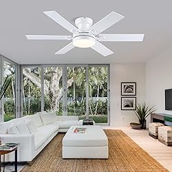 Goniyado 46" White Low Profile Ceiling Fans with