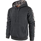 Leidowei Men's Camo Outfitter Fleece Hoodie Pullover Long Sleeve Casual Sweatshirt with Pocket