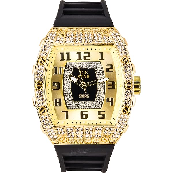 Amazon.com: ICE STAR Mens 43mm Iced Diamond Octagon Watch