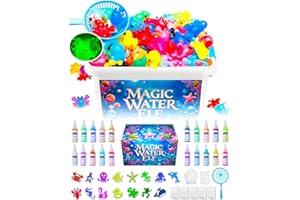 CUBETOOU Upgraded Magic Water Elf Toy Kit, 20 Gels & 15 Molds, Craft & Art Kits for Kids Age 3+, Aqua Fairy Water Gel Kit Make Your Own Water Pets Squishy Toy, DIY Squishy Maker Christmas Gift Party Favors