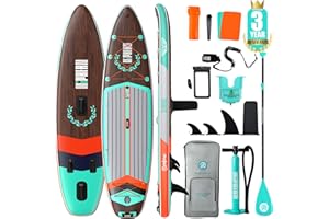 Niphean (Extra Large) Inflatable Paddle Board, SUP for 2+1 People/Family 500lbs Capacity Stand Up Paddle Board with SUP Accessories, StabilTrac Fin Non-Slip Paddleboard for Adults(Beginner Friendly)