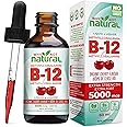 Organic Vitamin B12 Liquid - Sublingual Extra Strength 60 x 5000 mcg Drops, Methylcobalamin, Natural Cherry Flavor, Vegan, Ma