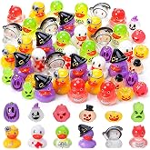 GGSTDDU 72Pcs Halloween Mini Ducks Pumpkins Resin Figurines Decor | 12 Styles Witch Ghost Devil Duck Pumpkin Mini Ornaments Fit Halloween Party Favors Diy Craft Dollhouse Potted Landscape Decor