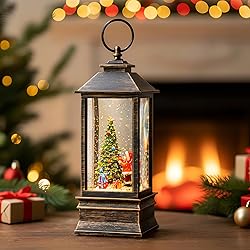 Christmas Snow Globe Lantern Water Glittering