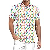 YZMI Men Polo Shirts Funny Festival Themed Graphic Tee Short Sleeve Dry Fit Moisture Wicking Golf