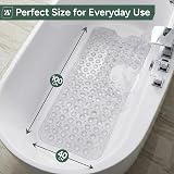 Zuvo Extra Long Bath Mat 100x40cm Clear Non Slip Anti Mould Machine Washable view 2
