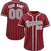 Custom Pinstripe Baseball Jersey Hipster Hip Hop Sports Shirts Personalized Team Name Number for Men Women Youth