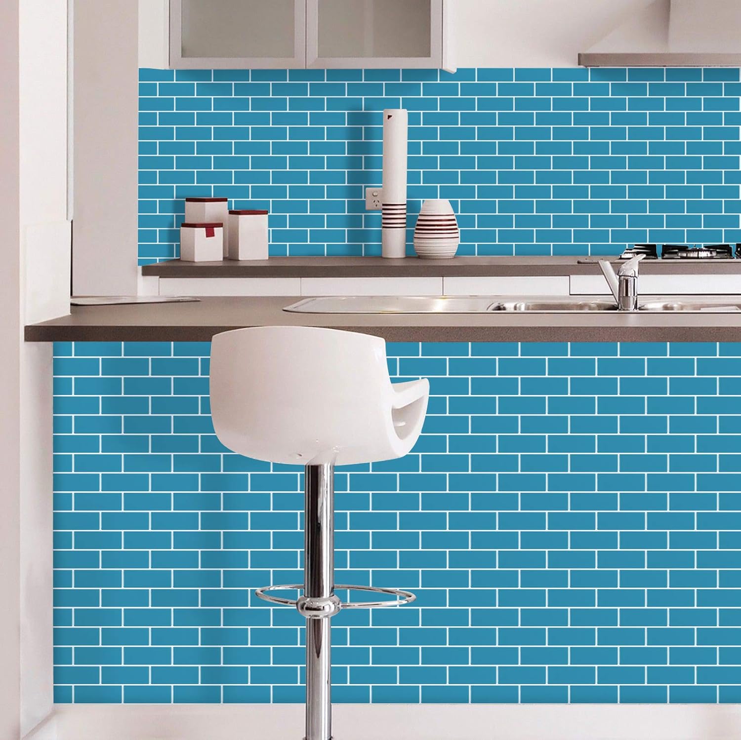 STICKGOO 10-Sheet Peel and Stick Subway Tile Backsplash, 13″x 12″ Sky ...