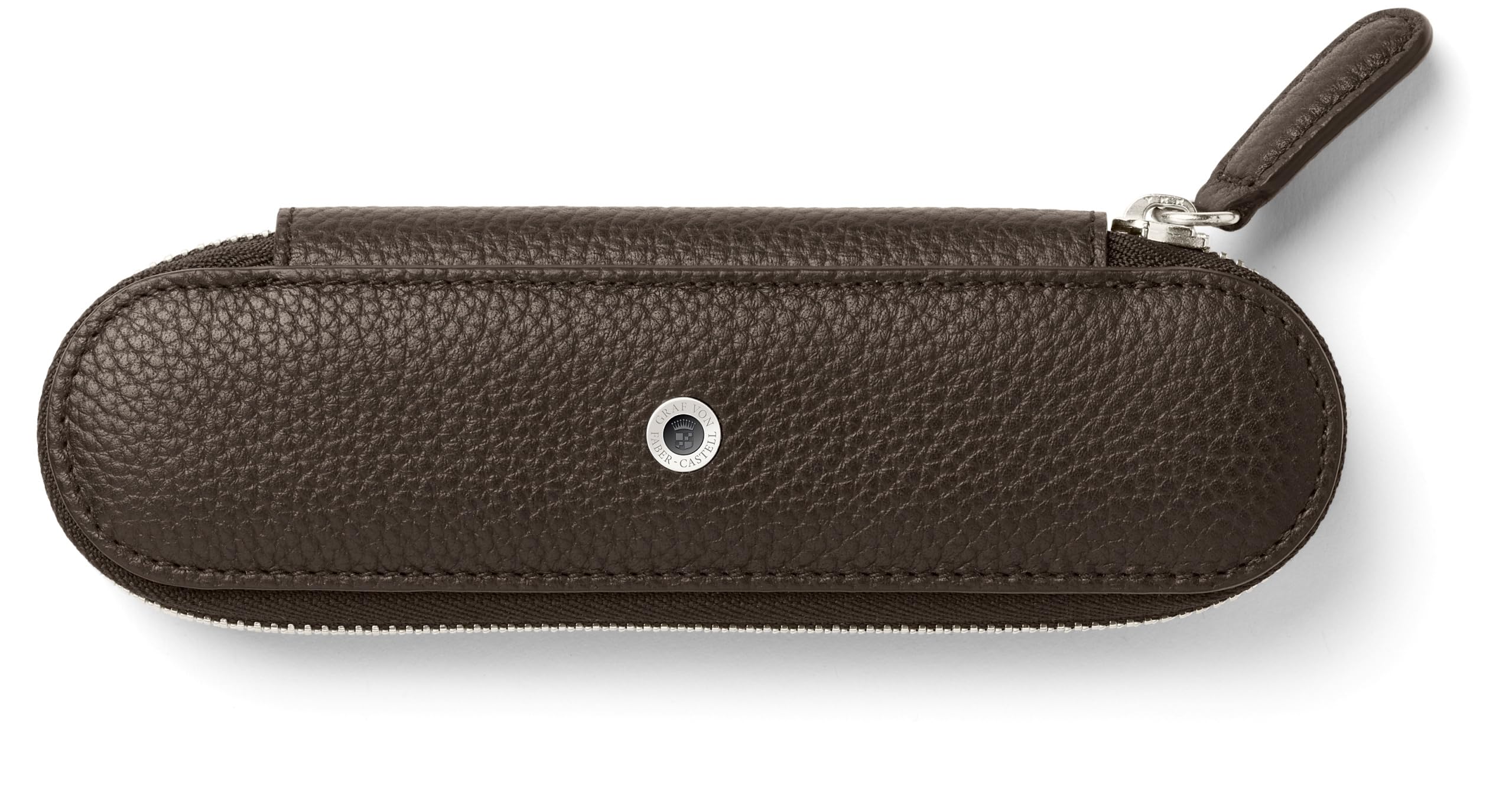Graf von Faber-Castell 118742 Pencil Case for 2 Writing Instruments, Cashmere, Dark Brown, Pencil Case with Zip