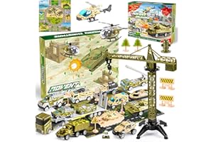 HCHILDHOOD 2023 Advent Calendar Christmas Countdown for Kids 24 Days Surprise Military Army & Combat Vehicle Toys Age 3-12 Stocking Stuffer Brithday Halloweenxmas Gifts Year Old Boys Girls