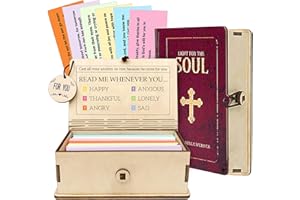 NETHOMEWOODS Handmade Bible Verse Cards Box (150 pcs), Bible Verses With Wooden Box for Emotion and Feeling, Inspirational Bible Gifts, Graduation Gift, Mom Gifts, Christian Gift for Women Men