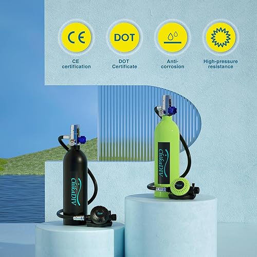 Dive Tanks For Sale Diving Tank Kit Portable 1L Mini Diving Tank Underwater Exploration Emergency Rescue Scuba Tank Mini Scuba Diving Cylinder Mini Scuba Tank Kit Diving Package Oxygen Tank Mini Diving