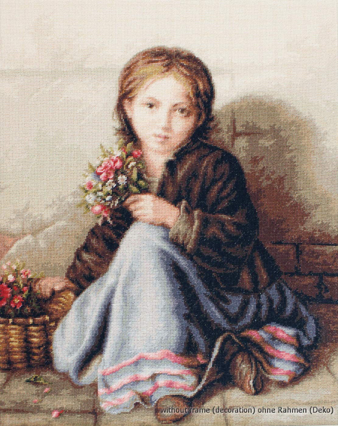 Luca-S Little Flower Girl Counted Cross Stitch Kit