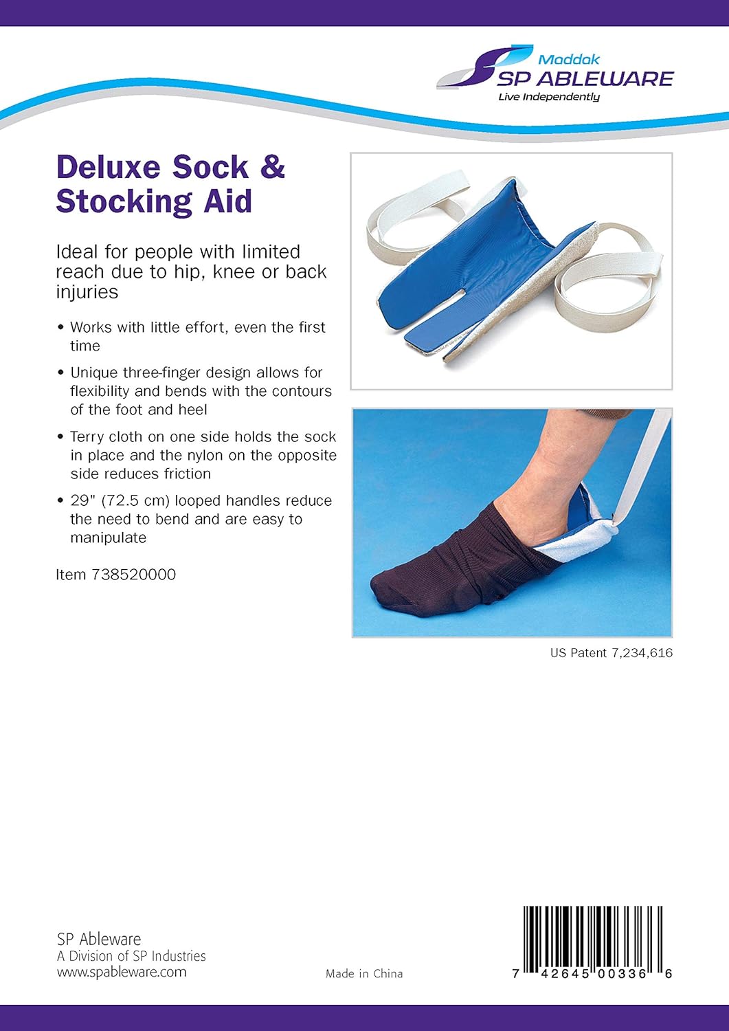 Maddak Deluxe Flexible Sock Aid Dressing Aid (738520000): Health & Personal Care