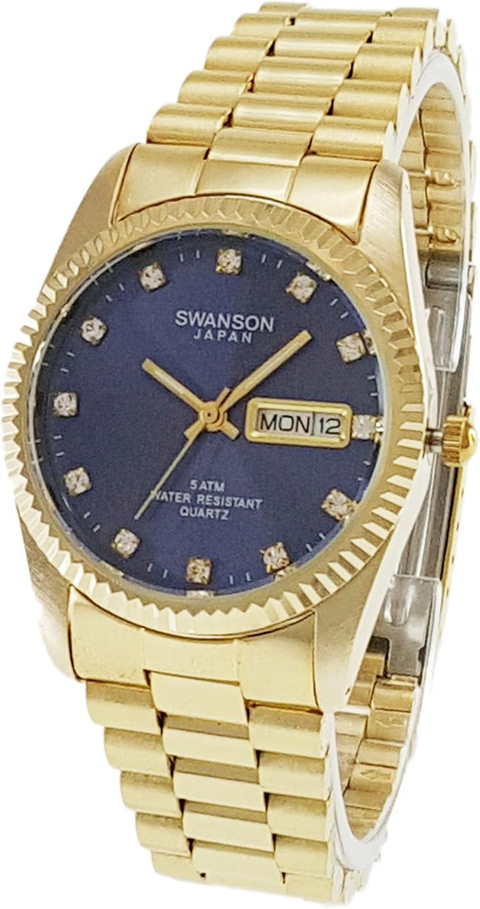 Swanson Men's Gold DayDate Watch Purple Dial with Travel