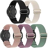 ZOCOVIN 5 Pack Stretchy Watch Band Compatible with Garmin Vivoactive 5/Vivoactive 6, 20mm Soft Elastic Fabric Adjustable Replacement Sport Loop Straps for Garmin Venu Sq 2 /Forerunner 55/165 Women Men