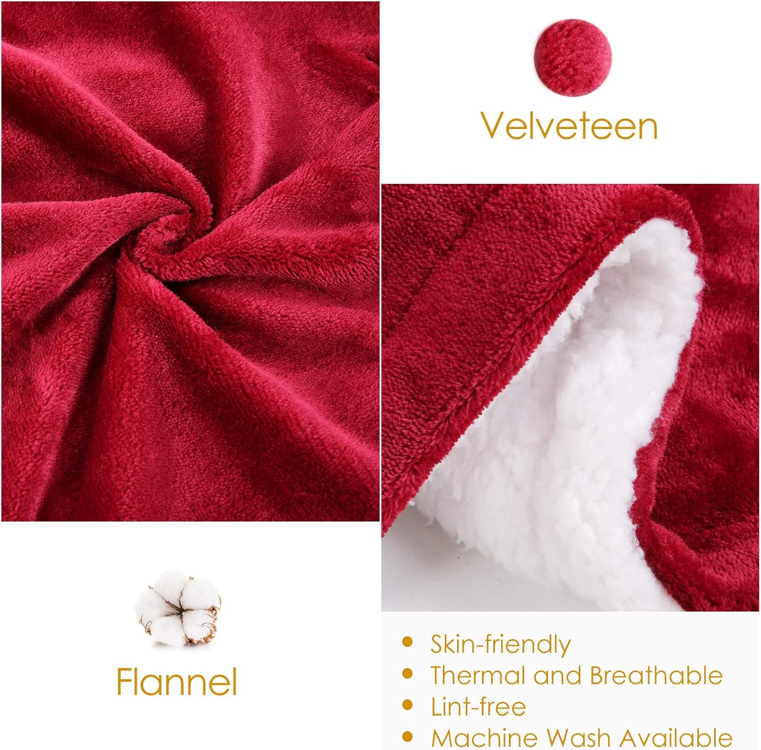 MaxKare Electric Blanket Heated Throw Flannel & Shu Velveteen Fast Heating Blanket 50" x 60", ETL Certification with 6 Heating Levels & 5 Auto-Off Timing Settings, Home Office Use & Machine Washable: Kitchen & Dining