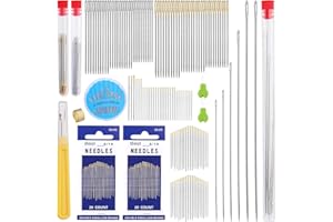 Kollase Sewing Needles 136 pcs, 6 Long Sewing Needles for Crafts, Large Needles for Crafts, Hand Sewing Needles, Complete Hand Sewing Needles Kit for Daily Needles and Making Crafts