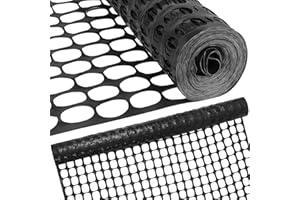 Houseables Fencing, Temporary Fence, Snow Fence, 4x100' Feet, 10.55 lb/roll, Black Plastic Fencing, Deer Netting, Plastic Mesh Roll, Safety Netting, Construction, Yard, Garden, Chicken, Dogs, Backyard