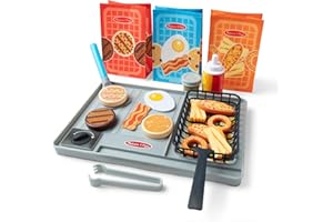 Melissa & Doug Flip & Fry Grill Play Set with Water Wow!® Kids Kitchen Playset with Color Changing Play Food, Preschool Toys for Girls & Boys Ages 3+