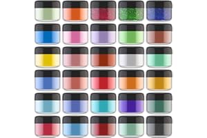 Mica Powder Pigment - 30 Colors Metallic Epoxy Resin Pigment Glitter Powder Soap Dye - Glitter Soap Making Colorant for Resin