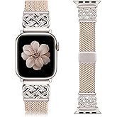 TOYOUTHS Braided Magnetic Band Compatible with Apple Watch Bands 38/40/41/42/44/45/46/49mm Women Men, Dressy Celtic Metal Stretchy Elastic Strap for iWatch Series 11 10 9 8 7 6 5 4 SE/Ultra 3 2 1