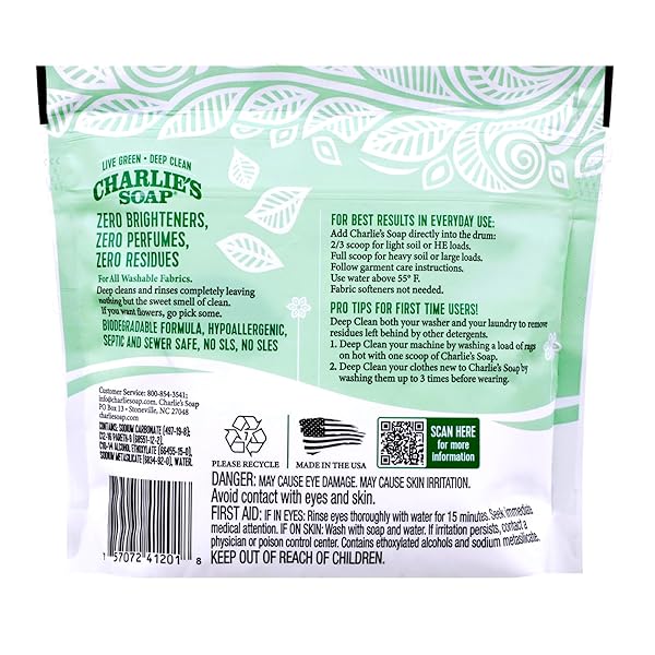CHARLIE’S SOAP LAUNDRY POWDER (50 LOADS, 1 PACK) HYPOALLERGENIC DEEP CLEANING WASHING POWDER DETERGENT – ECO-FRIENDLY, SAFE, AND EFFECTIVE