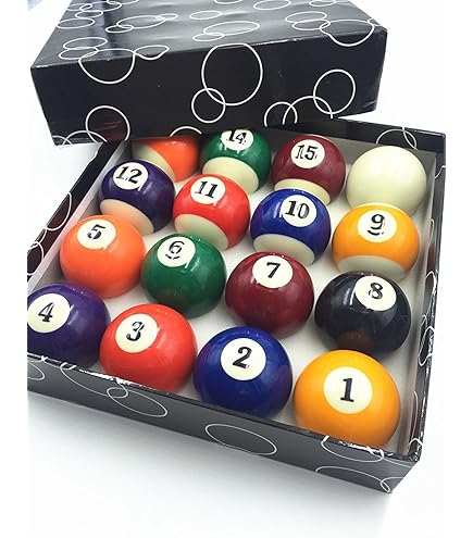 Set 16 Palline Da Biliardo PowerGlide - Tournament, Sfere E Strisce O Rosse E Gialle, Misure 1 7/8, 2 O 2 1/4 - Foto 4