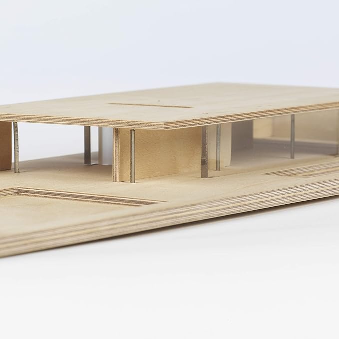 Mies Van Der Rohe Barcelona Pavillon Modell 1 150 Hochwertige Replik Bauhaus Do It Yourself Modell Aus Birkensperrholz Und Methacrylat Leicht Zu Montieren Amazon De Garten