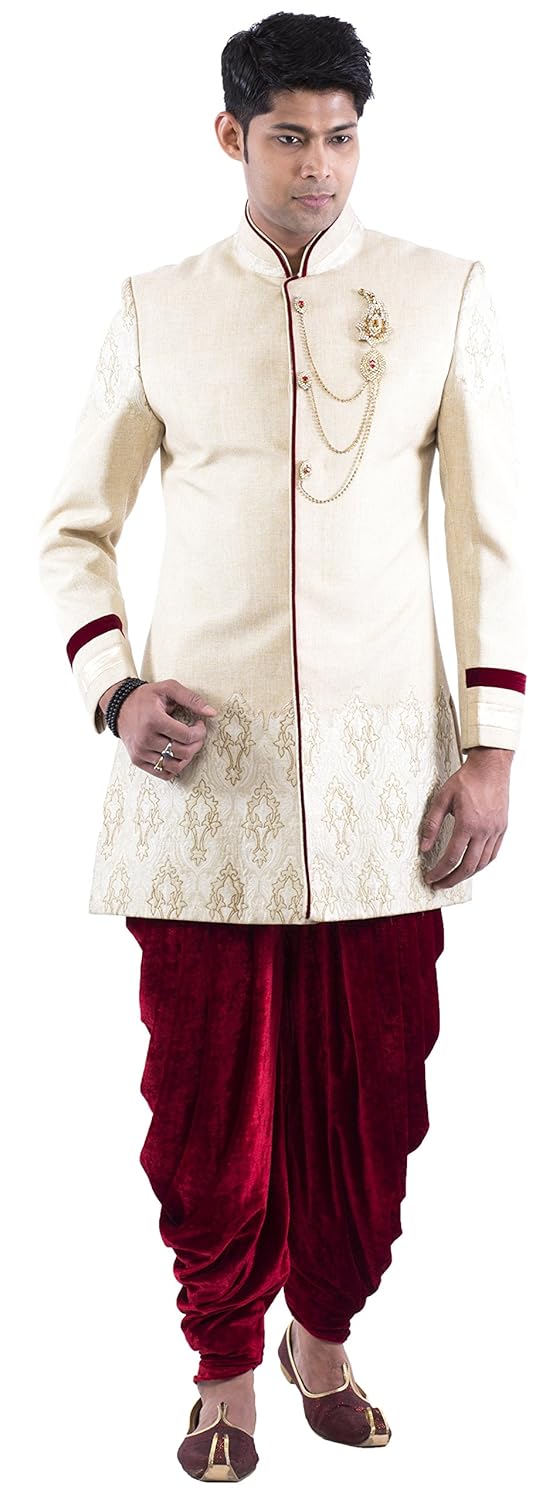 raj design studio men's jute western wear golden, 40