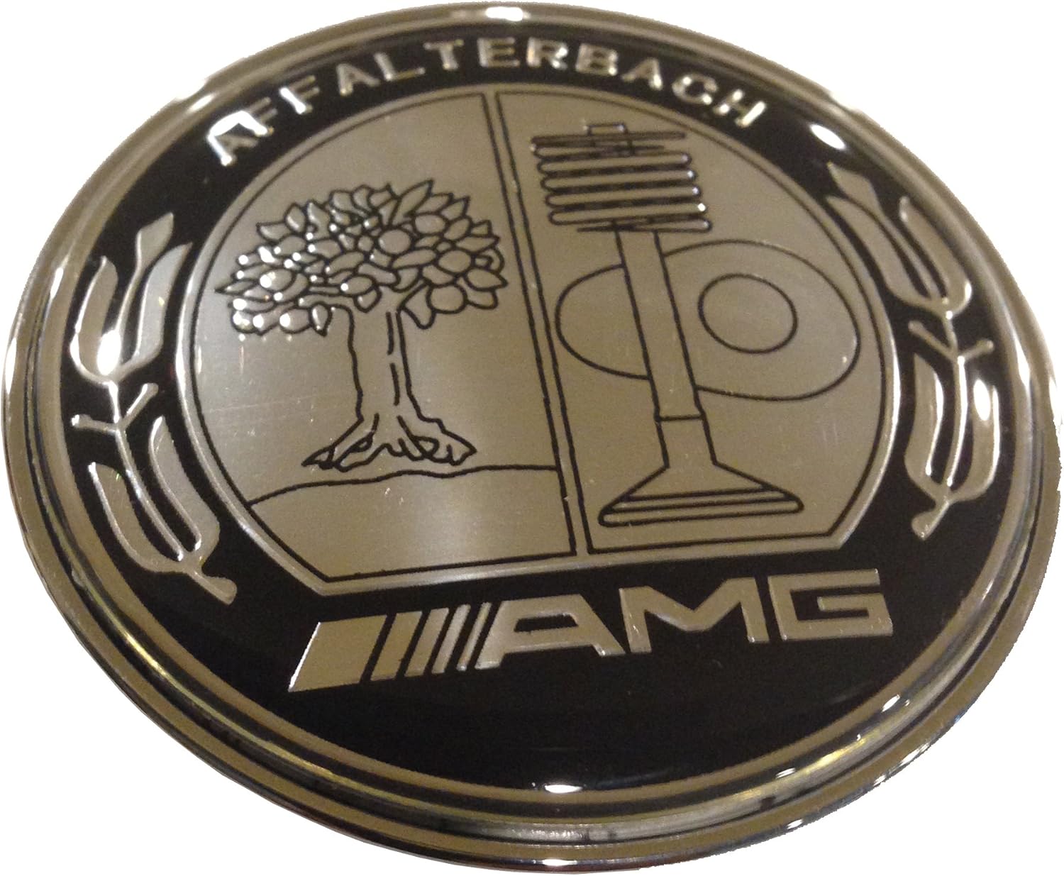 Mercedes Benz Flat Hood Emblem Amg Black Apple Tree Affalterbach Badge Star Delete Emblems Amazon Canada